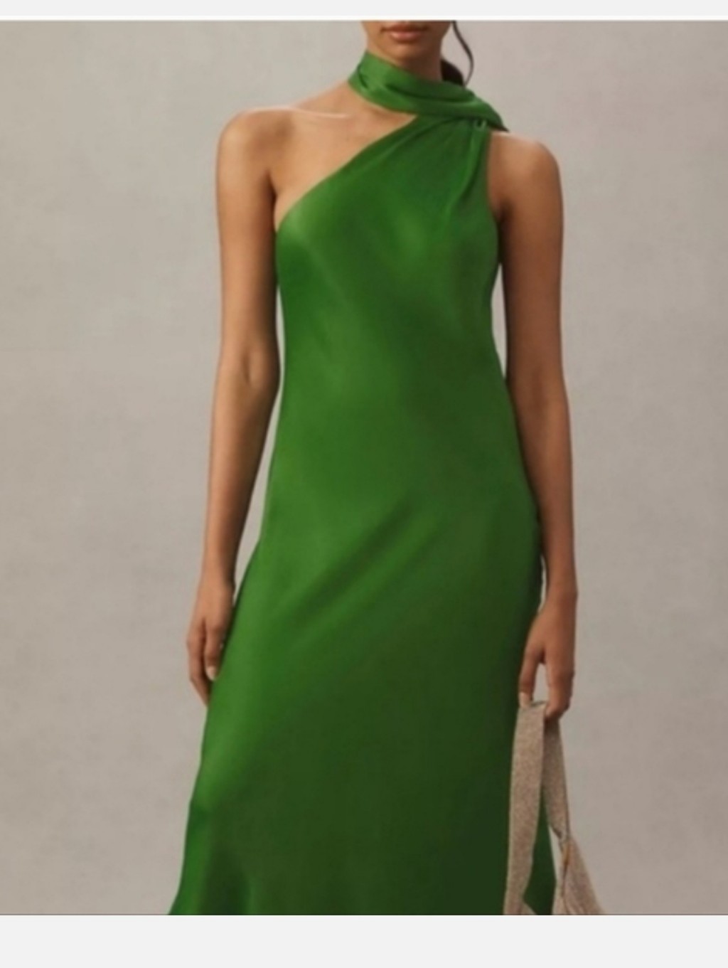 Elegant Green One-Shoulder Dress